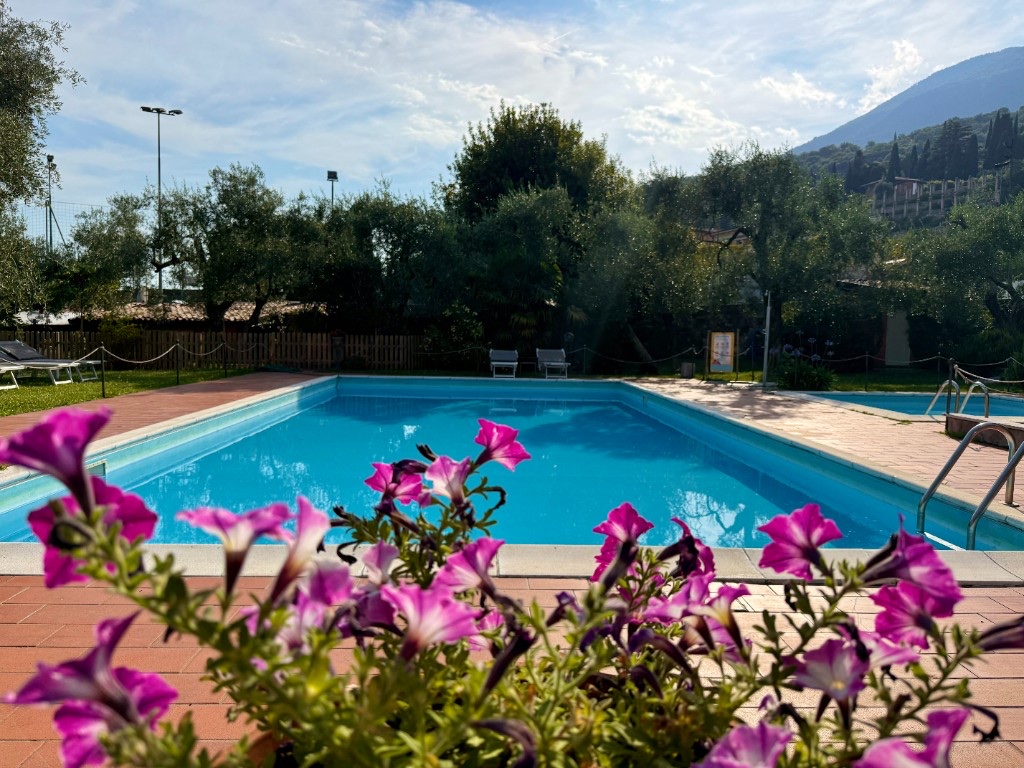 Second pool with garden and mountain views at Hotel Vittoria